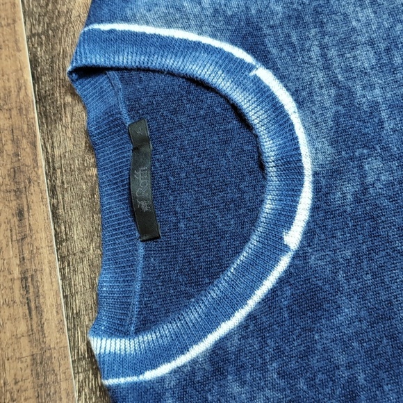 Raffi Garment Dye Crewneck Sweater Size XL In Blue 100% Extra Fine Merino Wool - Picture 2 of 11